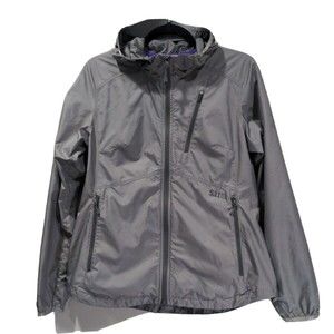 5.11 Tactical Women's Hooded Full Zip Windbreaker Size S Gray Lightweight Jacket